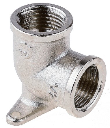 Уголок GENERAL FITTINGS с креплением к стене в двух точках, никелированная латунь, г/г, 1/2&quot; 51075-G/G-1/2 купить в Уфе