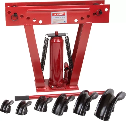 Набор ЗУБР &quot;ЭКСПЕРТ&quot; Трубогиб гидравлический, 12т, ход штока 232мм, 6 насадок 43078-12 купить в Уфе