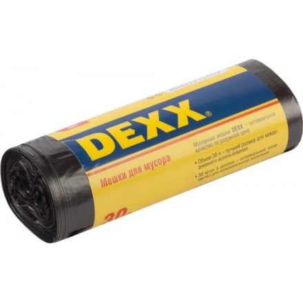 Мешки для мусора DEXX, черные, 30л, 30шт 39150-30 купить в Уфе