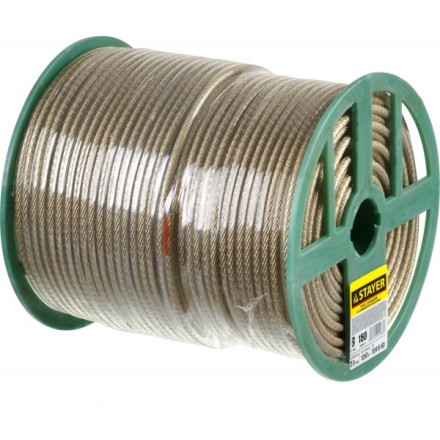 Трос стальной в полимерной оболочке, d=6,0 мм, L=150 м, STAYER Master 30410-60 30410-60 купить в Уфе