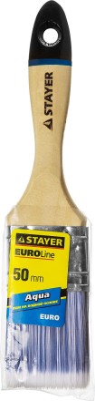 Кисть плоская STAYER &quot;EURO&quot;, &quot;AQUA&quot; для воднодисперсионных и акриловых ЛКМ, искусств щетина, деревян ручка, 2&quot;/50мм 01062-050 купить в Уфе
