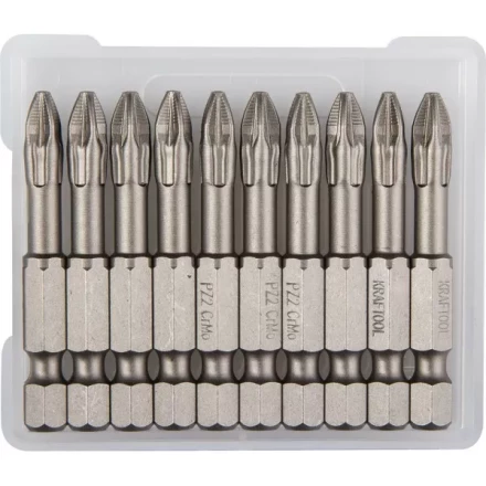 Биты &quot;ЕХPERT&quot; торсионные кованые, обточенные, KRAFTOOL 26123-2-50-10, Cr-Mo сталь, тип хвостовика E 1/4&quot;, PZ2, 50мм, 10шт 26123-2-50-10 купить в Уфе