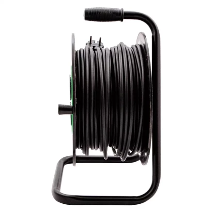 Удлинитель силовой 50 м Сибртех 95855, 10А, тип УХ10, ПВС, на кабельной катушке, 4 розетки без заземления купить в Уфе