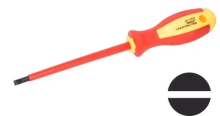 Отвертка диэлектрич. шлицевая 1,0х6х150мм, 1000В 19693 купить в Уфе