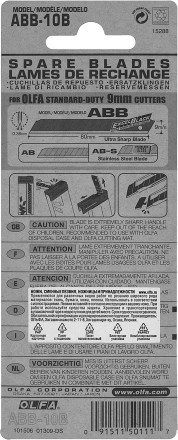 Лезвие OLFA сегментированные BLACK MAX, 9х80х0,38мм, 13 сегментов, 10шт OL-ABB-10B купить в Уфе