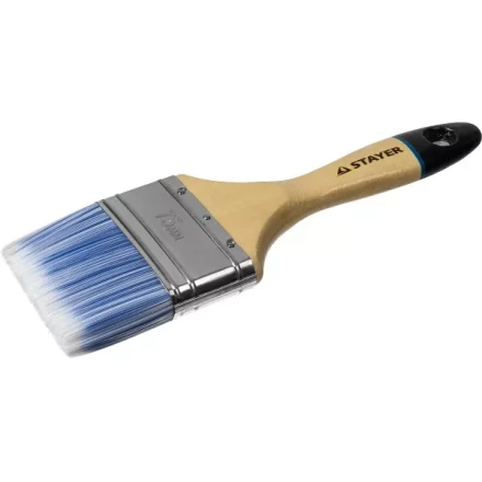 Кисть плоская STAYER "EURO", "AQUA" для воднодисперсионных и акриловых ЛКМ, искусств щетина, деревян ручка, 3"/75мм 01062-075 купить в Уфе