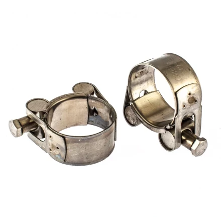 Хомуты металлические силовые 32-35 мм ширина 20 мм шарнирный W4 2 шт Сибртех 475193 купить в Уфе