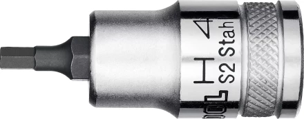 Торцовая бита-головка KRAFTOOL &quot;INDUSTRIE QUALITAT&quot;, материал S2, HEX, сатинированная, 1/2&quot;, H4 27908-04_z01 купить в Уфе