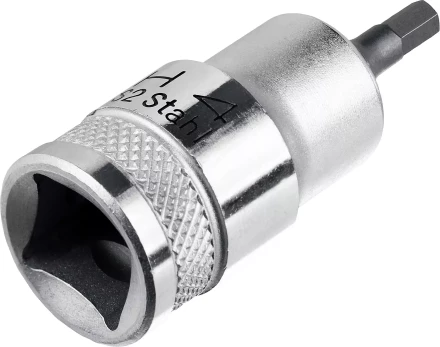 Торцовая бита-головка KRAFTOOL &quot;INDUSTRIE QUALITAT&quot;, материал S2, HEX, сатинированная, 1/2&quot;, H4 27908-04_z01 купить в Уфе