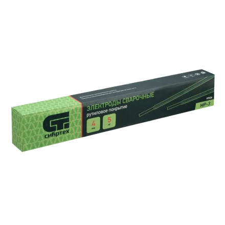 Электроды MP-3, диам. 4 мм, 5 кг., рутиловое покрытие Сибртех 97534 купить в Уфе