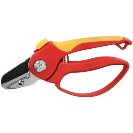 Секатор GRINDA двухкомпонентные ручки, обычный механизм, с эфесом, прямые лезвия с упорной наковальней, 205мм 8-423227_z01 купить в Уфе