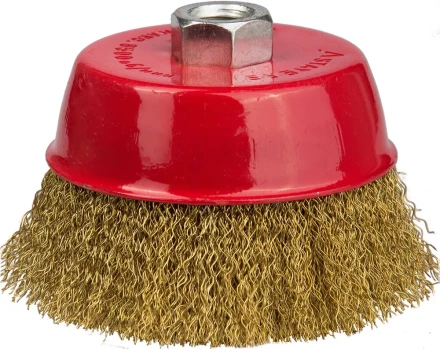 STAYER &quot;PROFESSIONAL&quot;. Щетка чашечная для УШМ, витая стальная латунированная проволока 0,3мм, 75ммхМ14 35125-075_z01 купить в Уфе