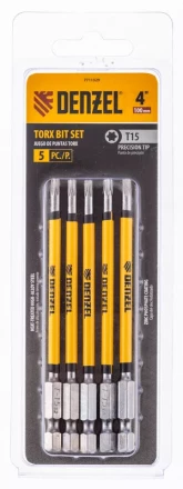 Бита T15x100 мм, 5 шт. Denzel 7711329 купить в Уфе