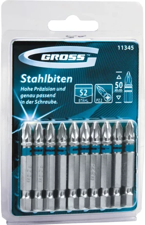 Набор бит РН2х70, сталь S2, 10шт GROSS 11378 купить в Уфе