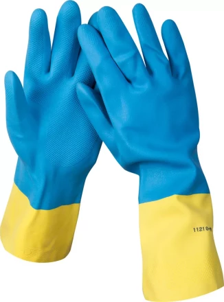 Перчатки STAYER латексные с неопреновым покрытием, экстрастойкие, с х/б напылением, размер S 11210-S купить в Уфе