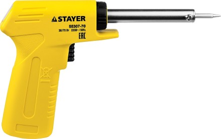 Паяльник с пистолетной пластмассовой рукояткой, STAYER &quot;MASTER&quot; MAXTerm, 55307-70, 30 - 70 Вт, конус 55307-70 купить в Уфе
