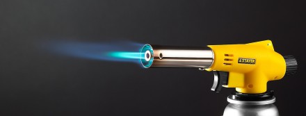 Газовая горелка &quot;MaxTerm&quot; на баллон, STAYER &quot;MASTER&quot; 55584, с пьезоподжигом, регулировка пламени, цанговое соединение, 1300С 55584 купить в Уфе