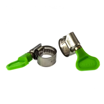 Хомуты металлические червячные 10-16 мм ширина 12 мм W4 с ключом 2 шт Сибртех 476483 купить в Уфе