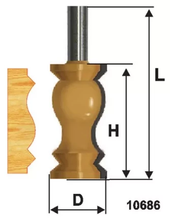 Фреза по дереву кромочная фигурная 32х57 №3 твердосплав ц/хв 12 ЭНКОР 10686 купить в Уфе