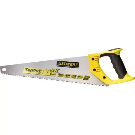 Ножовки по дереву (пила) STAYER TopCut 400 мм, 5 TPI, прямой крупный зуб 5 TPI: быстрый рез поперек волокон, для крупных и средних заготовок 1506-40_z01 купить в Уфе