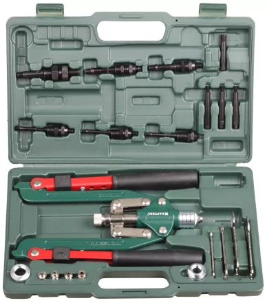 Заклепочник складной, KRAFTOOL &quot;RS-77&quot; 31182, резьбовые М4,М5,М6,М8,М10,М12, вытяжные d=2,4-6,4 мм и штифты М4,М5,М6,М8, из Al, стали, нерж стали 31182 купить в Уфе