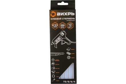 Клеевой стержень Вихрь 11x200 мм, 12 шт 73/5/6/4 купить в Уфе
