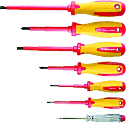 Набор отверток диэлект.до 1000В проб.эл. - до 250В двухкомп.рукоятки (7шт.) MATRIX PROFESSIONAL 13355 купить в Уфе