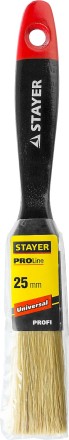 Кисть плоская STAYER &quot;UNIVERSAL-PROFI&quot;, светлая натуральная щетина, деревянная ручка, 25мм 0104-025 купить в Уфе
