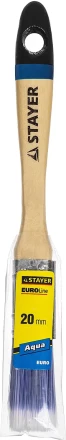 Кисть плоская STAYER &quot;EURO&quot;, &quot;AQUA&quot; для воднодисперсионных и акриловых ЛКМ, искусств щетина, деревян ручка, 3/4&quot;/20мм 01062-020 купить в Уфе