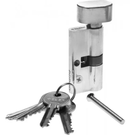 Механизм ЗУБР &quot;МАСТЕР&quot; цилиндровый, тип &quot;ключ-защелка&quot;, цвет хром, 5-PIN, 60мм 52103-60-2 купить в Уфе