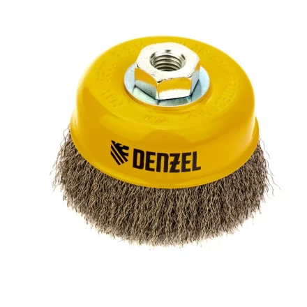 Щетка для УШМ 100 мм Чашка витая нержавеющая проволока 0.3 мм М14 Denzel 746053 купить в Уфе