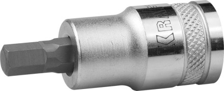 Торцовая бита-головка KRAFTOOL &quot;INDUSTRIE QUALITAT&quot;, материал S2, HEX, сатинированная, 1/2&quot;, H7 27908-07_z01 купить в Уфе