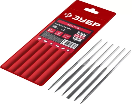 ЗУБР 6 шт, 140 мм, набор надфилей в чехле (1605-H6) купить в Уфе