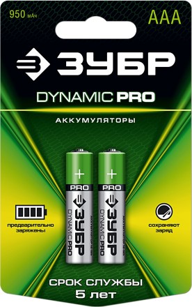 Аккумулятор ЗУБР никель-металлгидридный, тип ААА, 1100мАч, 4шт на карточке 59271-4C купить в Уфе