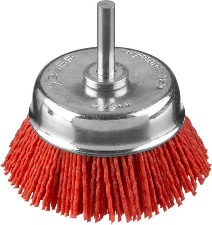 ЗУБР &quot;ПРОФЕССИОНАЛ&quot;. Щетка чашечная для дрели, нейлоновая проволока с абразивным покрытием, 75мм 35165-075_z02 купить в Уфе