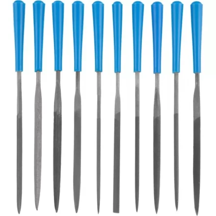 Набор ЗУБР &quot;ЭКСПЕРТ&quot;: Надфили, пластмассовая ручка, насечка 2 = Бархатная, с чехлом, 100мм, 10шт 16023-2-H10 купить в Уфе