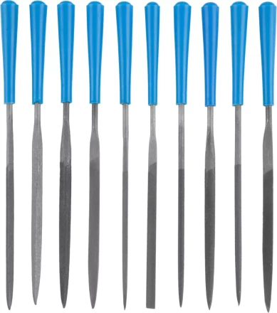 Набор ЗУБР &quot;ЭКСПЕРТ&quot;: Надфили, пластмассовая ручка, насечка 2 = Бархатная, с чехлом, 100мм, 10шт 16023-2-H10 купить в Уфе