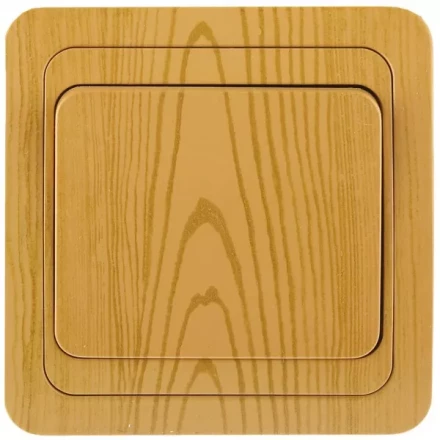 Выключатель СВЕТОЗАР "ГАММА" одноклавишный, цвет ольха, 10A/~250B SV-54130-A купить в Уфе