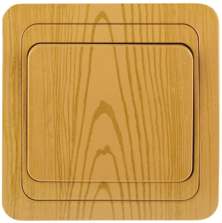 Выключатель СВЕТОЗАР "ГАММА" одноклавишный, цвет ольха, 10A/~250B SV-54130-A купить в Уфе