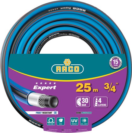 Шланг RACO EXPERT поливочный, 30атм., армированный, 4-х слойный, 3/4&quot;x25м 40302-3/4-25_z01 купить в Уфе