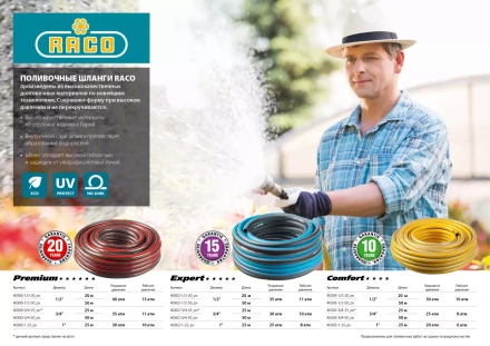 Шланг RACO EXPERT поливочный, 30атм., армированный, 4-х слойный, 3/4&quot;x25м 40302-3/4-25_z01 купить в Уфе