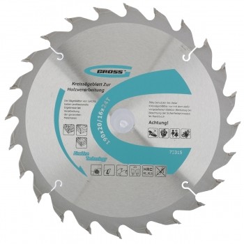 Пильный диск по дереву 190 x 20/16 x 24Т GROSS 73315 купить в Уфе