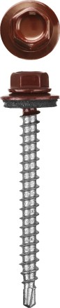 Саморезы СКМ кровельные, RAL 3005 темно-красный, 19 x 5.5 мм, 2 500 шт, для металлических конструкций, STAYER 30300-55-019-3005 купить в Уфе