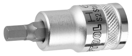Торцовая бита-головка KRAFTOOL &quot;INDUSTRIE QUALITAT&quot;, материал S2, HEX, сатинированная, 1/2&quot;, H6 27908-06_z01 купить в Уфе