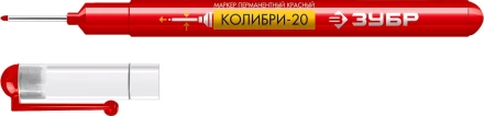 ЗУБР Колибри-20 красный, наконечник L 20 мм,  2 мм, перманентный маркер для отверстийл (06328-3) купить в Уфе