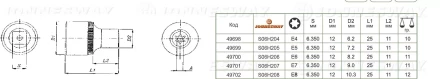 Торцевая головка 1/4&quot;DR внешний TORX Е-7 S06H207  Jonnesway 49701 купить в Уфе