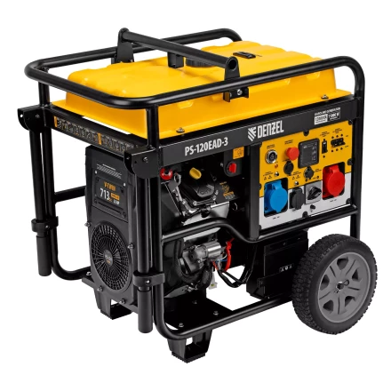 Генератор бензиновый Denzel PS-120EAD-3, 12 кВт,230/400 В, 40л, разъём ATS,перекл.режима,эл.старт купить в Уфе