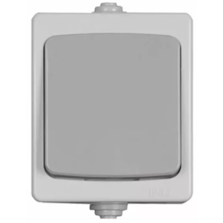 Выключатель СВЕТОЗАР &quot;АВРОРА&quot; одноклавишный, IP44, цвет серо-белый, 10А/~250В SV-54332-W купить в Уфе