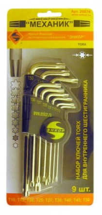 Набор шестигранников Torx 9 штук блистер Энкор 20876 купить в Уфе