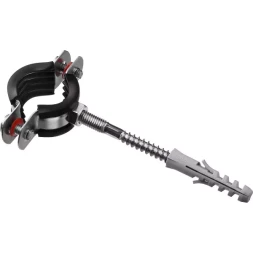 Хомут трубный с гайкой, оцинкованный, в комплекте с сантехнической шпилькой и дюбелем, 3/4", 1шт, ЗУБР Мастер 37866-25-29 37866-25-29